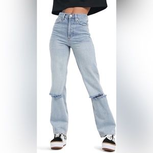 TopShop Ripped Straight Leg Dad Jeans - Sz 26 x 30